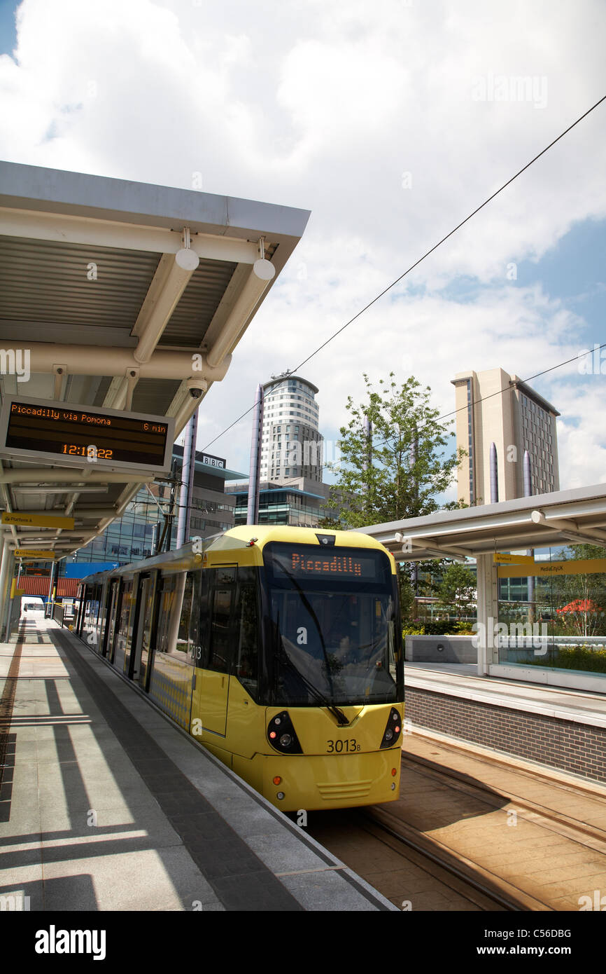 La station de tramway Metrolink dans MediaCityUK Salford Quays ...