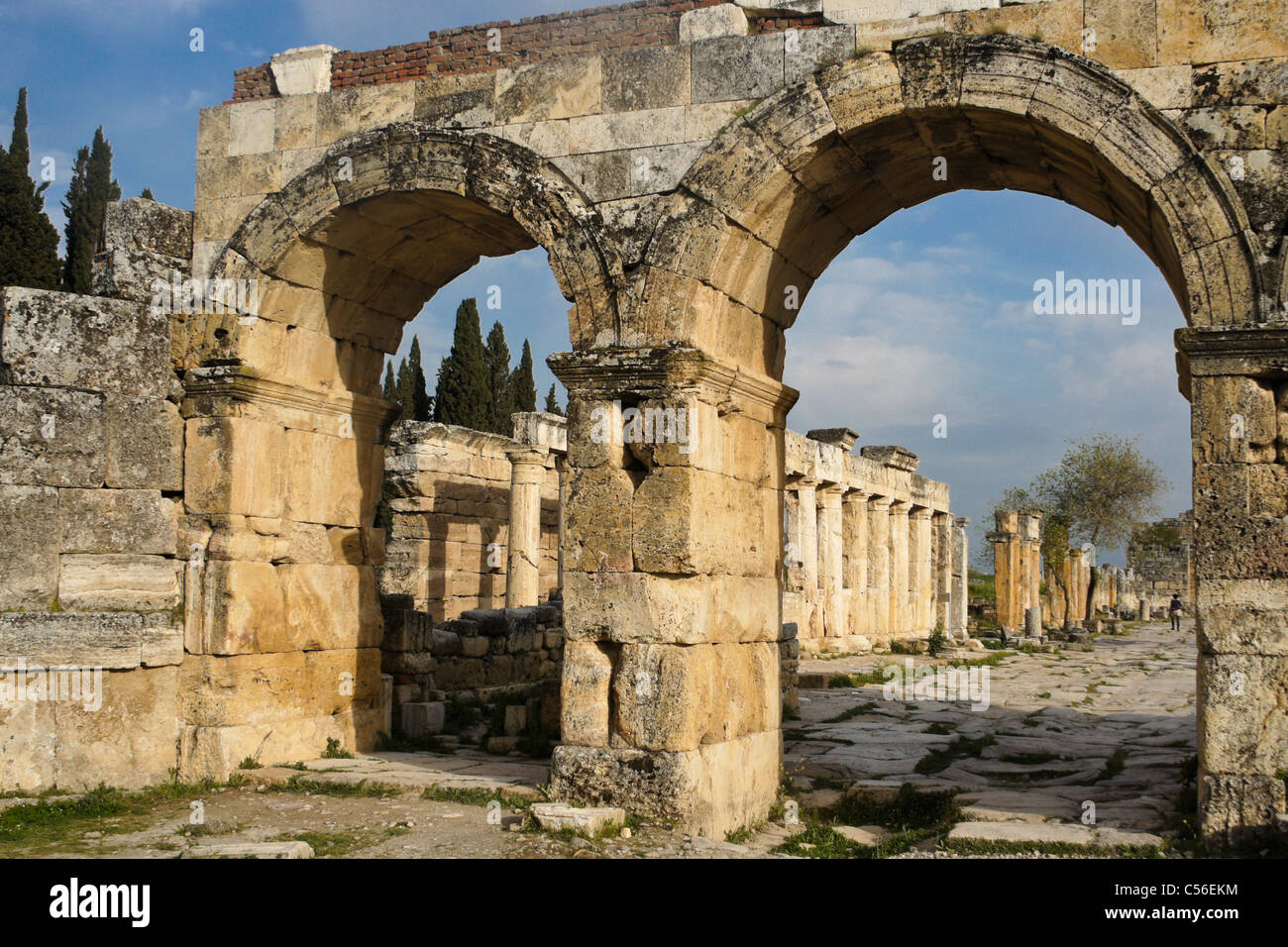 Ruines romaines de Hierapolis-Pamukkale, Turquie Banque D'Images