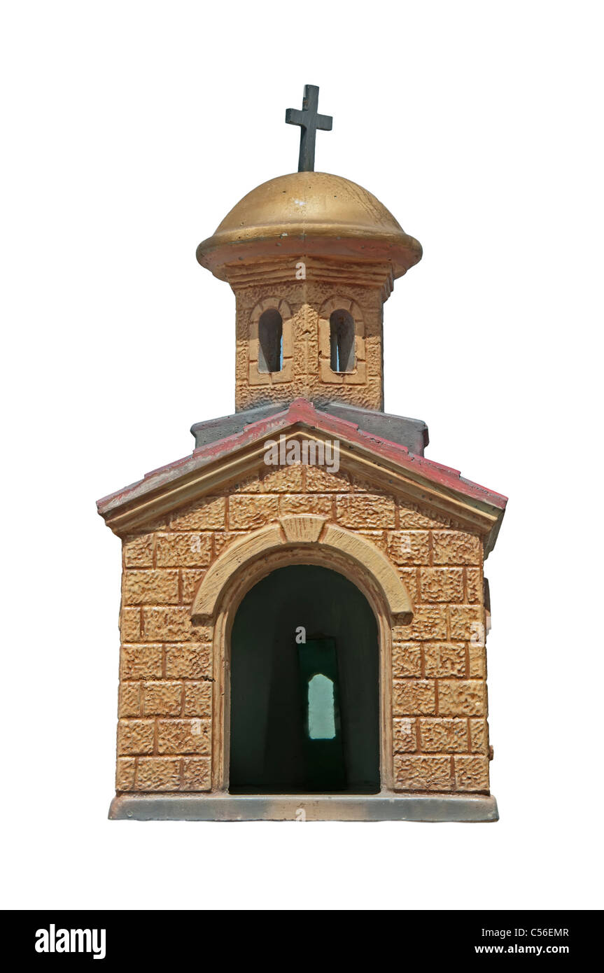 Église orthodoxe orientale isolée modèle fond blanc Banque D'Images