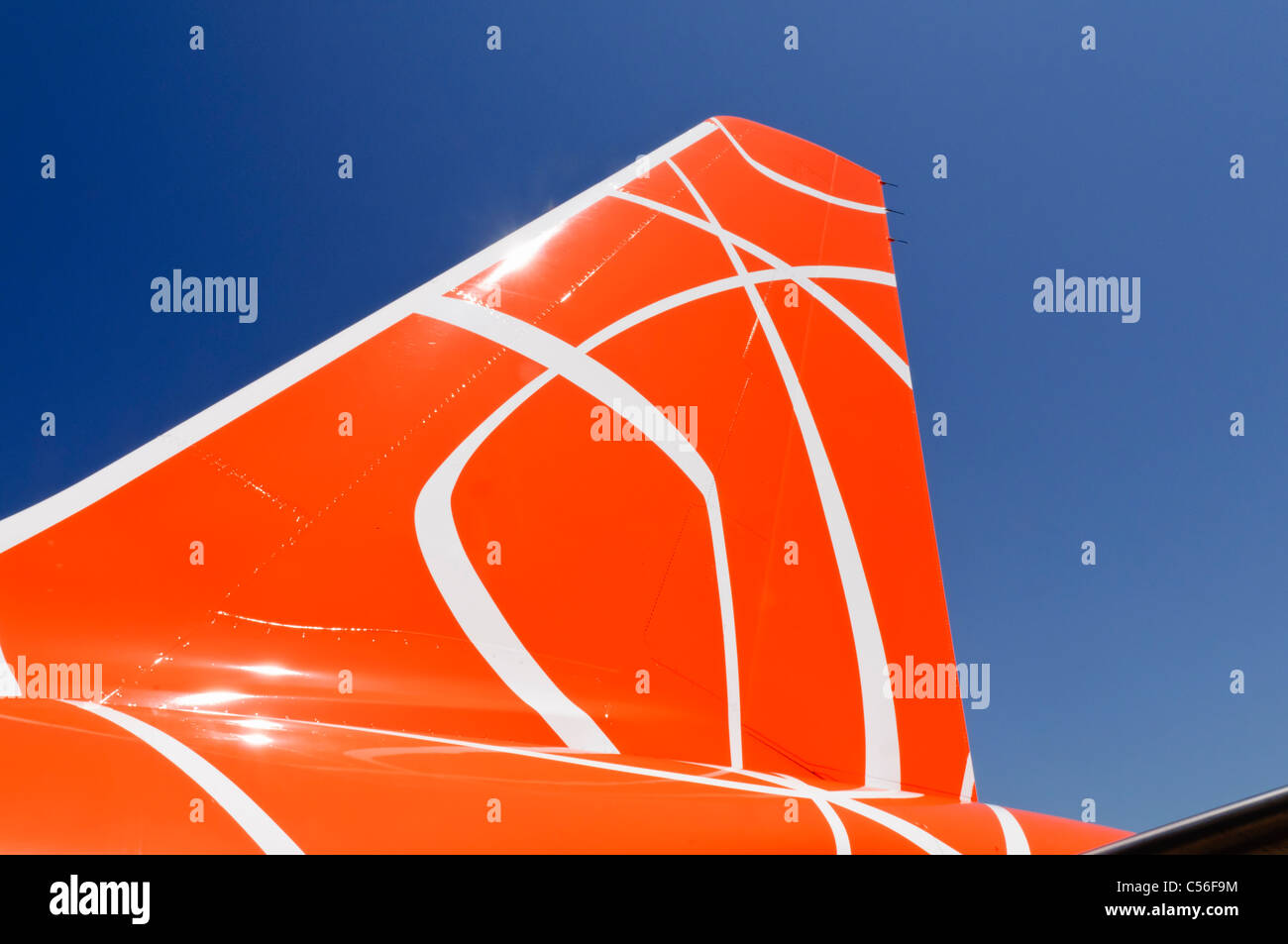 Tailfin Orange d'un Airbus A319 à partir de Czech Airlines. Banque D'Images