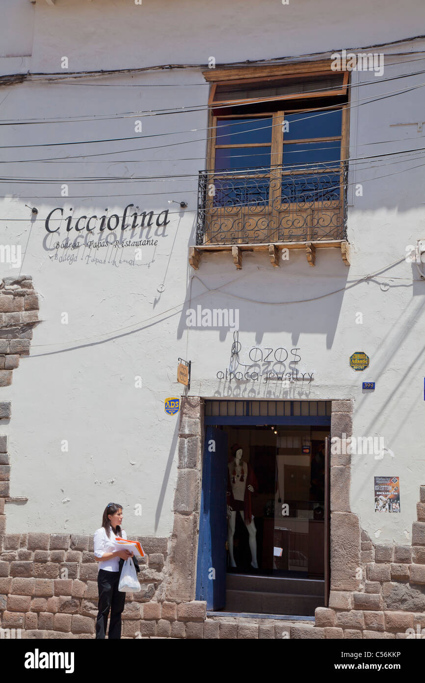 Extérieur de Cicciolina, Cusco, Pérou Banque D'Images