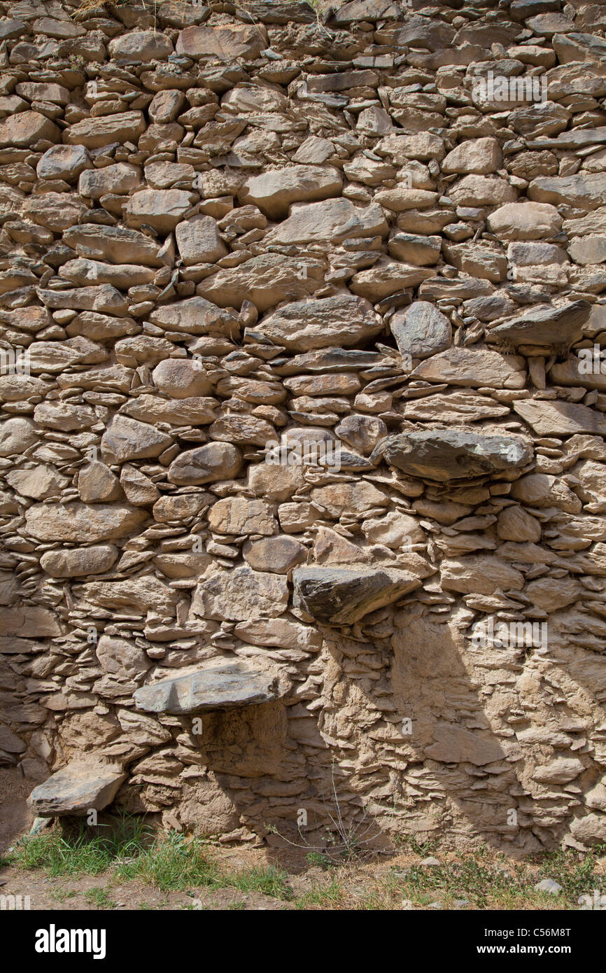 Étapes à l'Inca historique ruines à Ollantaytambo, Pérou Banque D'Images