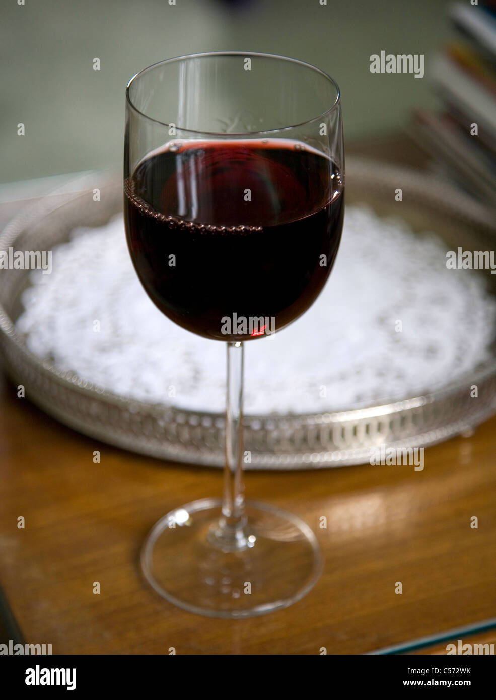 Verre de vin rouge Chianti Banque D'Images