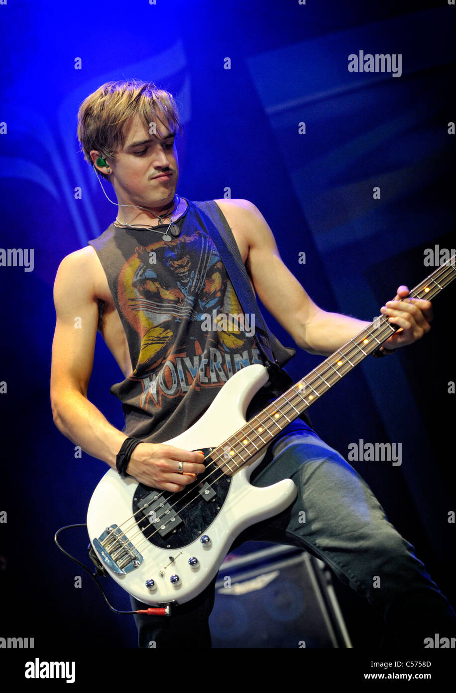 Tom Fletcher de pop McFly effectuant au Llangollen Eisteddfod Musical International 2011 le 10 juillet 2011 Banque D'Images