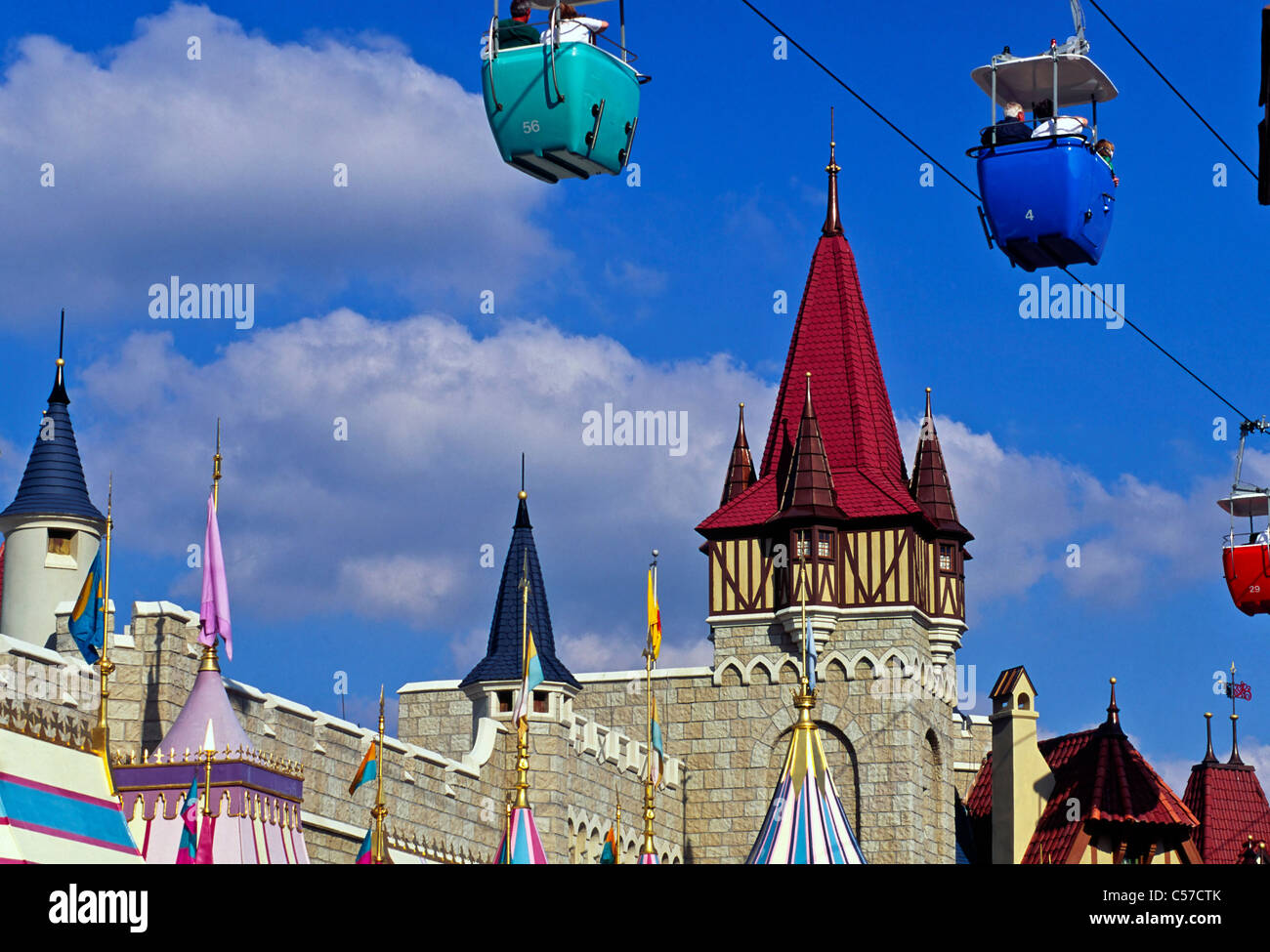 Disney World Magic Kingdom Floride États-Unis. Ascenseur de câble. 1997. Banque D'Images