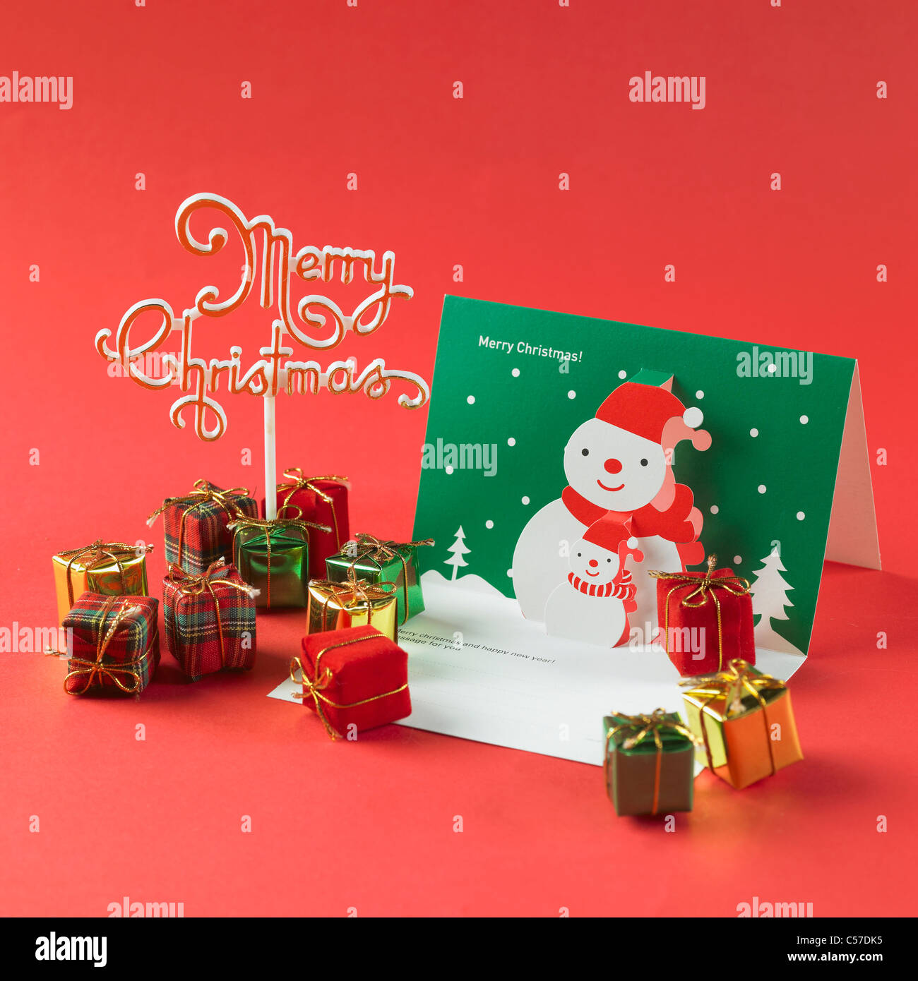 Carte de Noël et cadeaux Banque D'Images