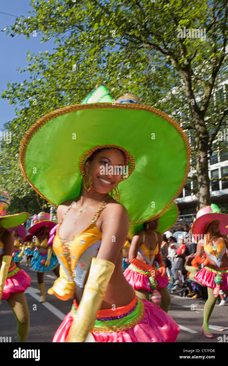 Les Pays-Bas, Rotterdam, Carnaval d'été, organisé par le Surinam et Antillais descendants. Banque D'Images