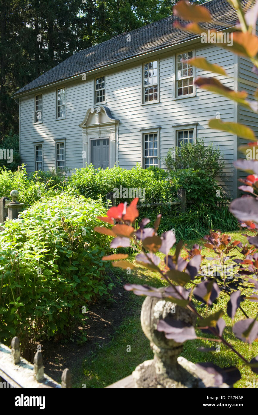 La Maison de la Mission, 1742, accueil de premier missionnaire d'Indiens Mohican, Stockbridge, Massachusetts, les Berkshires Banque D'Images