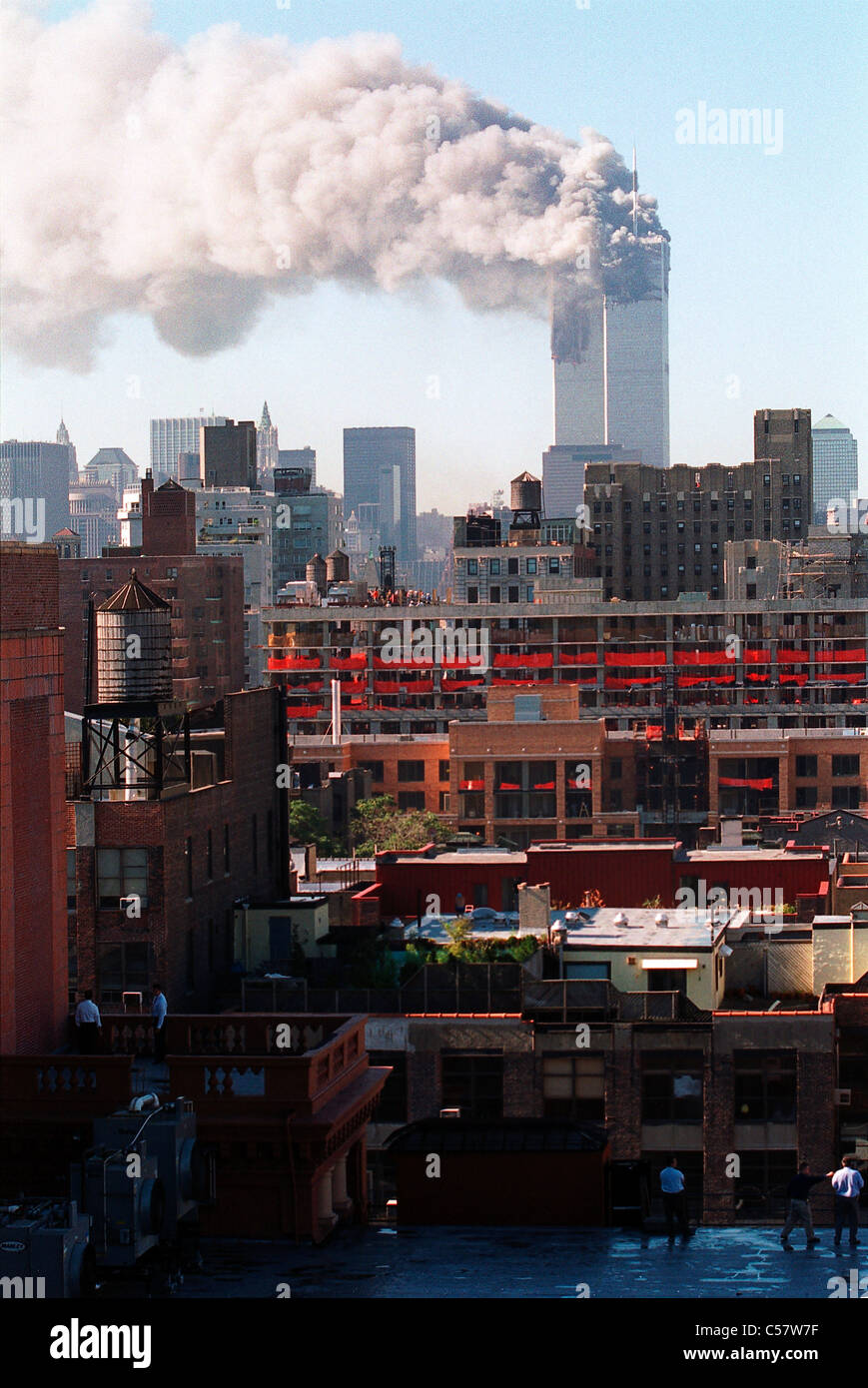 World Trade Center, New York City attaque terroriste, le 11 septembre 2001. Banque D'Images