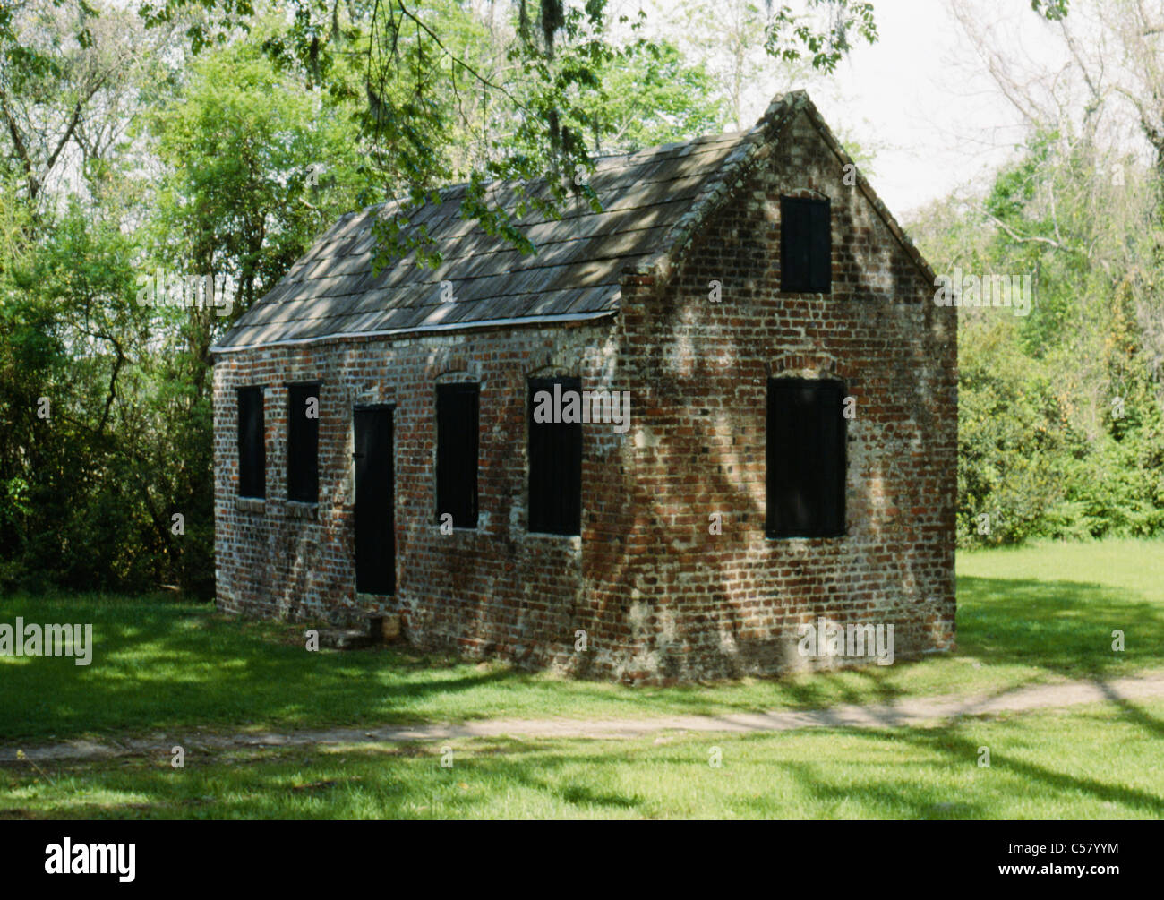 Cabines, Esclave, Boone Hall plantation près de Charleston, Caroline du Sud. Banque D'Images