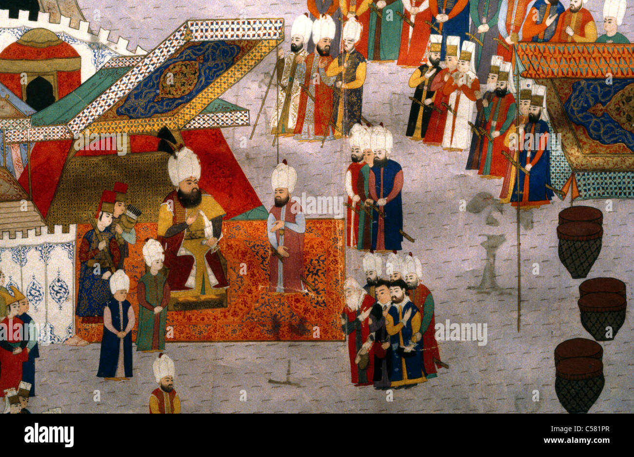 Le Sultan Mahmud Topkapi Istanbul Turquie III a reçu les Hongrois C. 1548 Banque D'Images