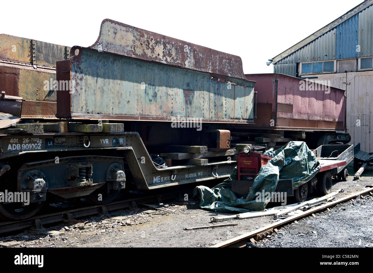 Moteur à vapeur offres en attente de restauration à Didcot Railway Centre, Royaume-Uni Banque D'Images