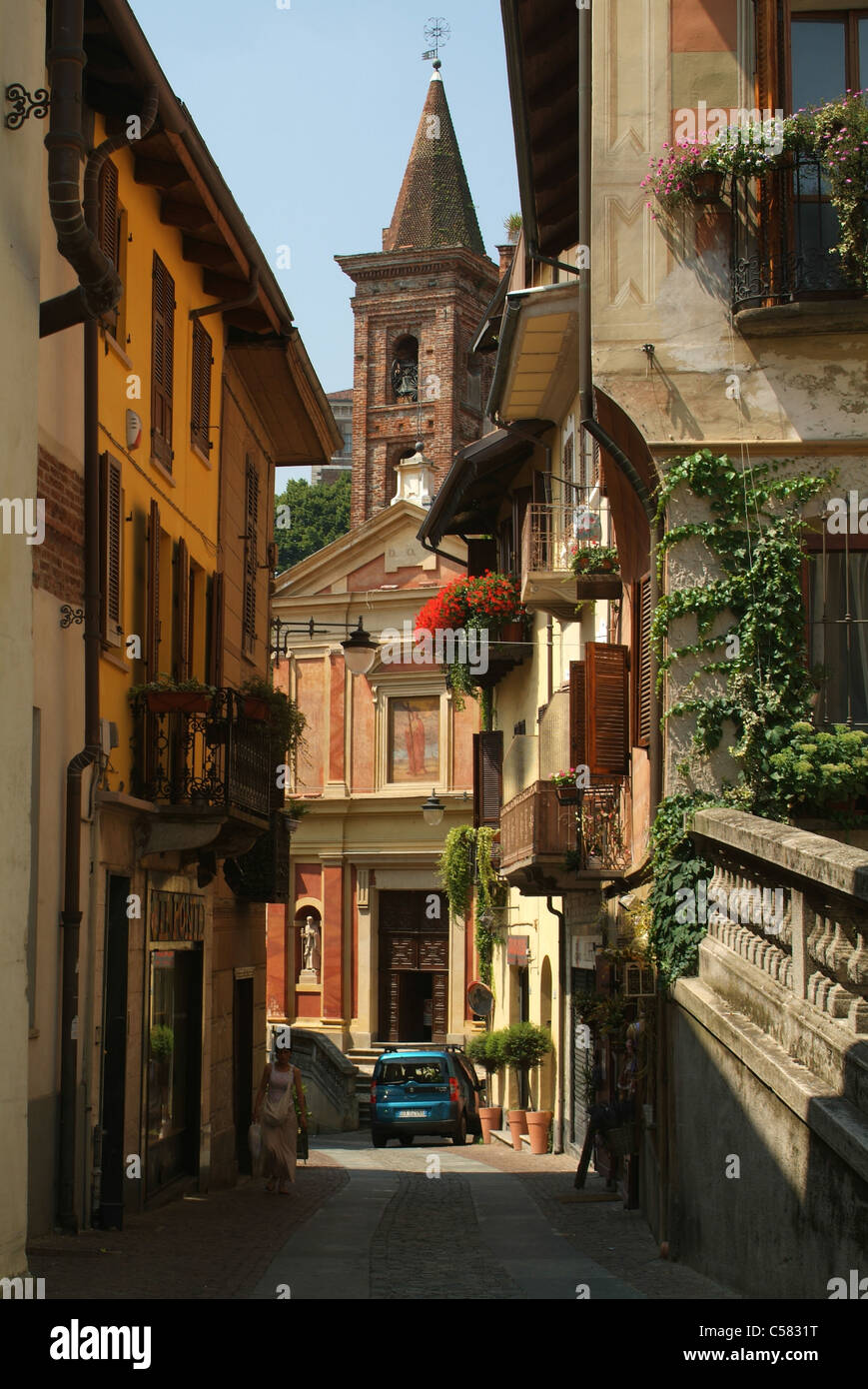 Rivoli, Piémont, Italie, l'église, Santa Croce, Vieille Ville Banque D'Images