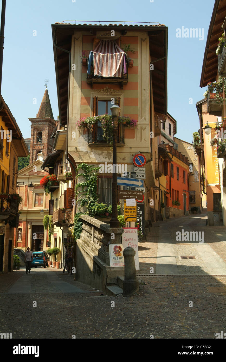 Rivoli, Piémont, Italie, l'église, Santa Croce, Vieille Ville Banque D'Images