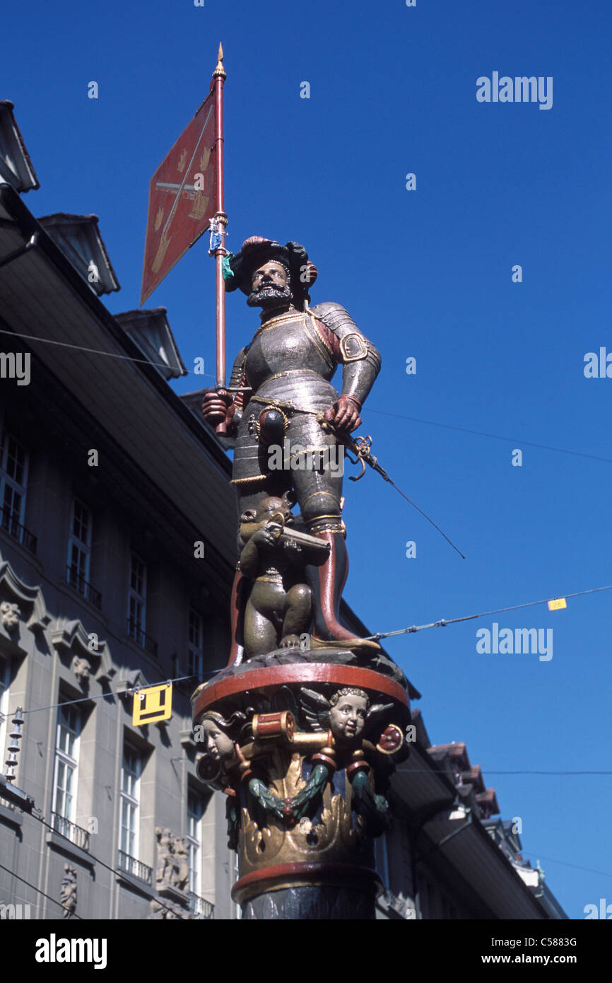 Wells, shooter's Wells, statue, vieille ville, capitale, ville, ville, Berne, Suisse, Europe, l'UNESCO Banque D'Images