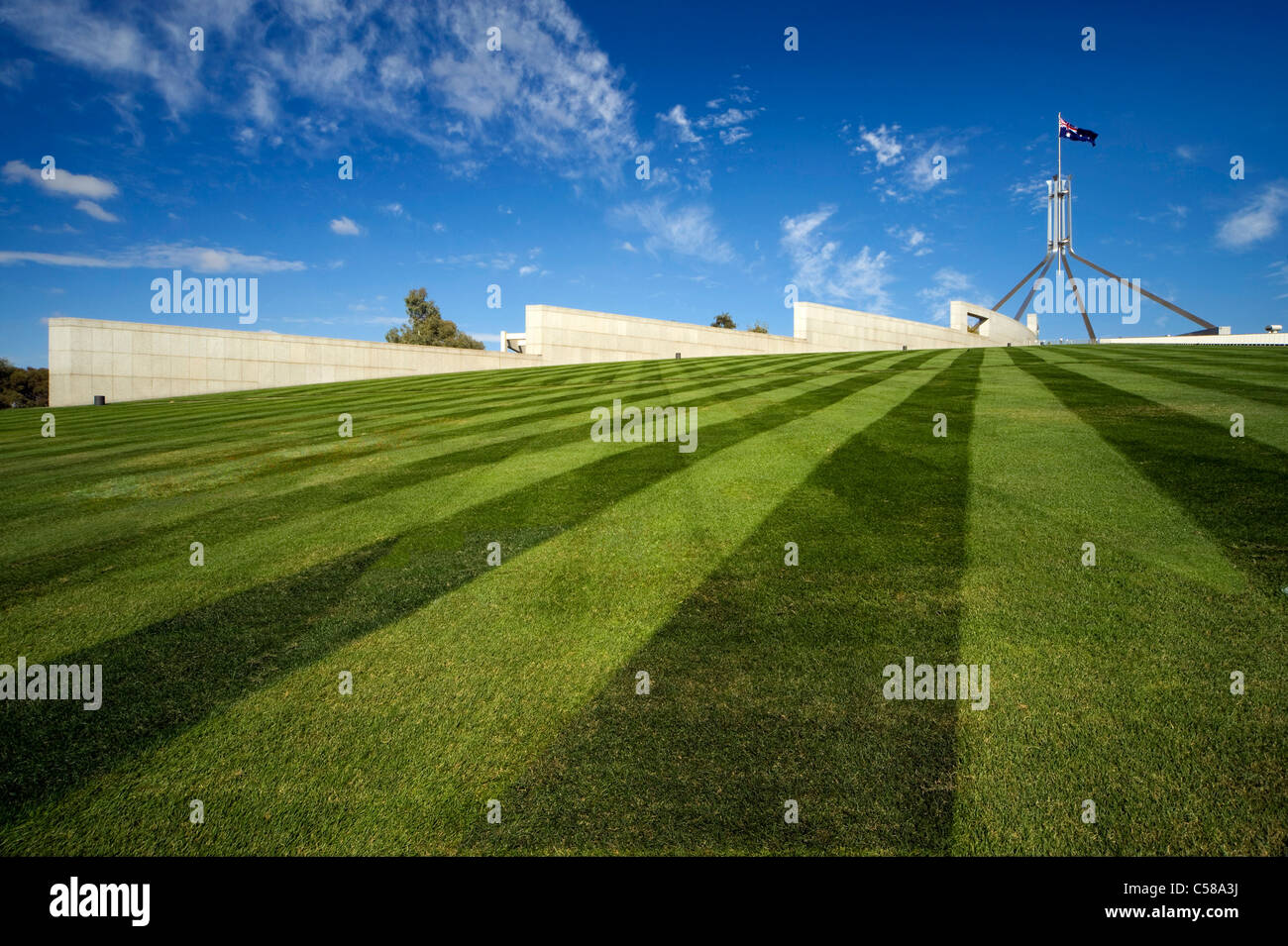 La Maison du parlement de l'Australie, Canberra, Architecte : Mitchell Giurgola Thorp, 2008 Banque D'Images