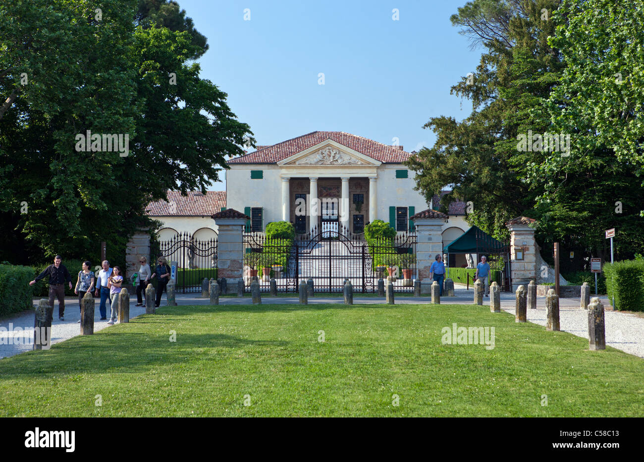 L'Italie, Vénétie, Fanzolo di Vedelago, vue depuis la route de la Villa Emo, architecte Andrea Palladio. Banque D'Images
