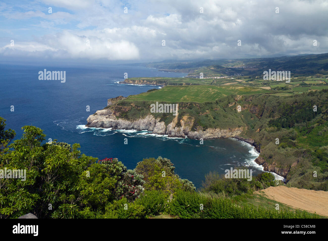 Belle vue de St Iria vue, l''île de São Miguel, aux Açores. Banque D'Images