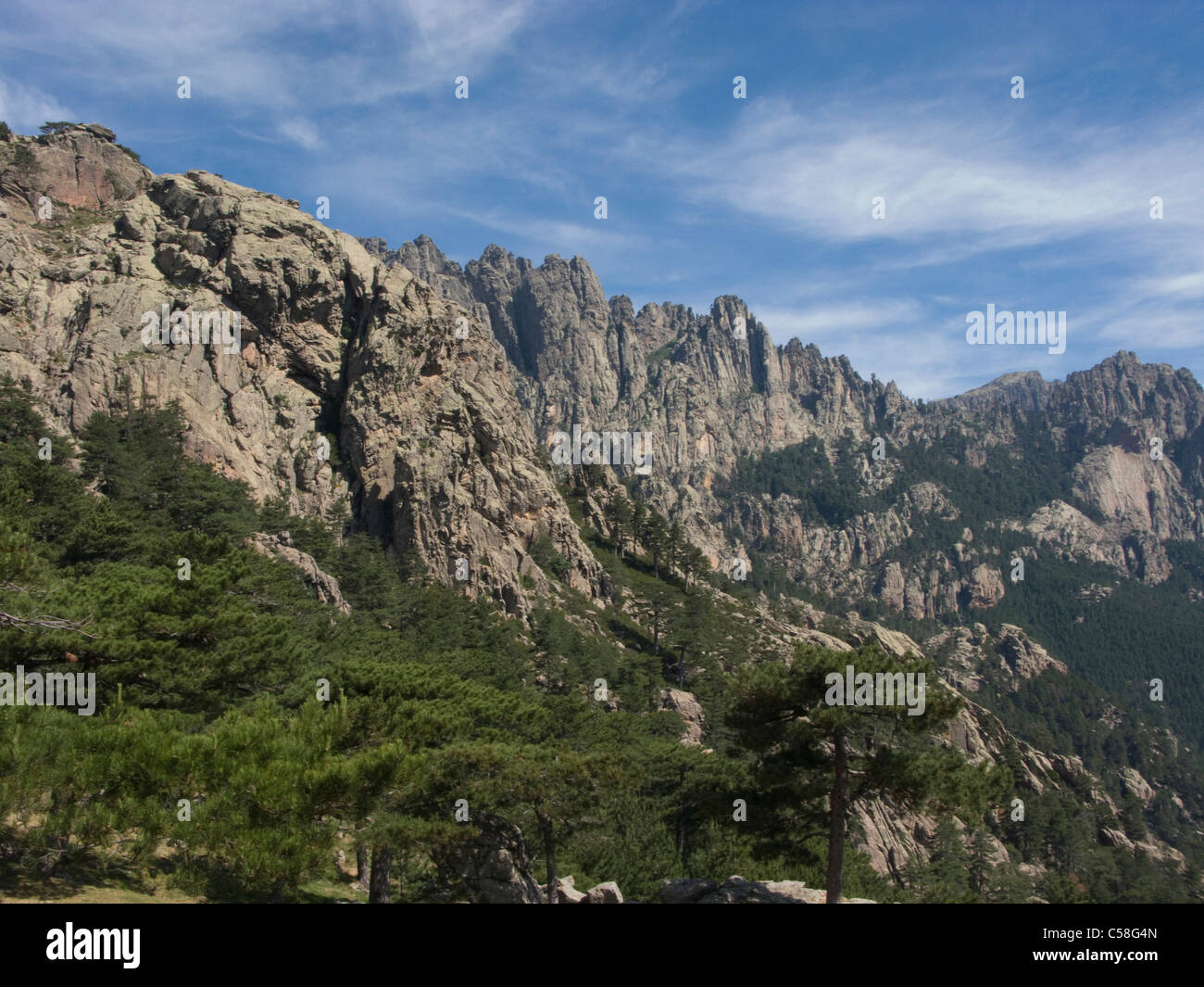 Corse, France, Paysage, crête, col de Bavella, montagne, paysage Banque D'Images