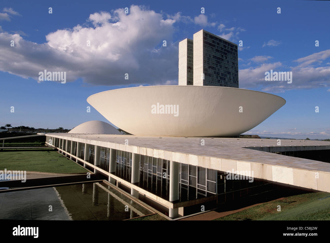 Le Parlement, Brasilia, Brésil, Amérique du Sud, de l'architecture, de la construction Banque D'Images