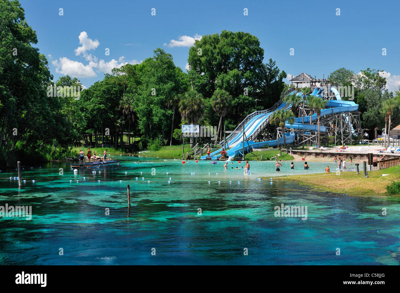 Automne/Hiver, Printemps, parc aquatique, Weeki Wachee Springs State Park, de l'eau, en Floride, USA, United States, Amérique du Nord, les visiteurs, touri Banque D'Images