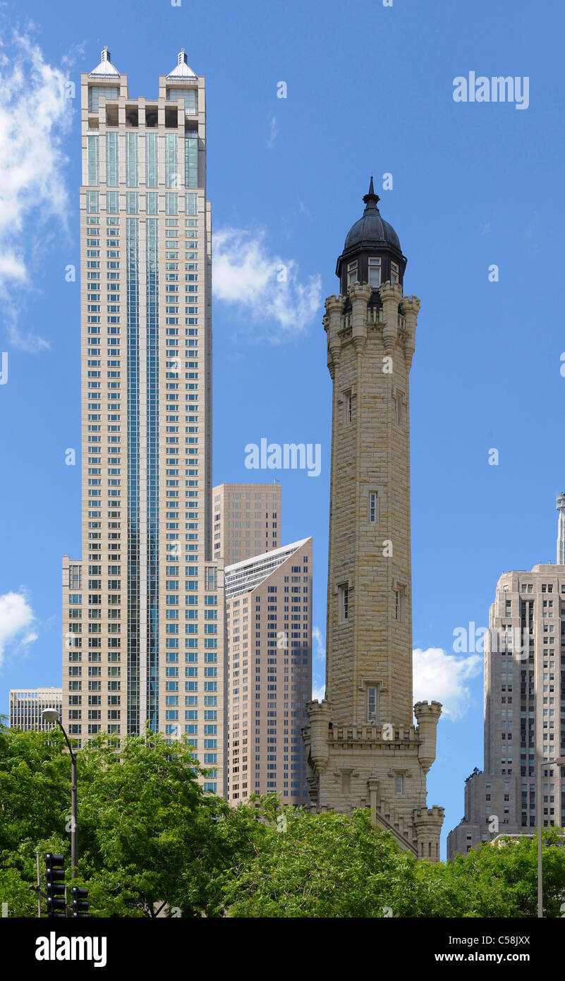 Ancien château d'eau, Magnificent Mile, Chicago, Illinois, USA, United States, Nord, building, ville Banque D'Images