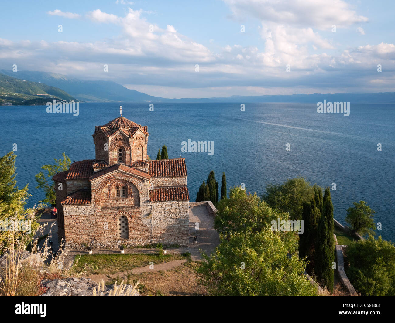 L'église orthodoxe Byzantine de Saint John (Sveti Jovan) à Kaneo, sur les rives du lac d'Ohrid, Macédoine Banque D'Images