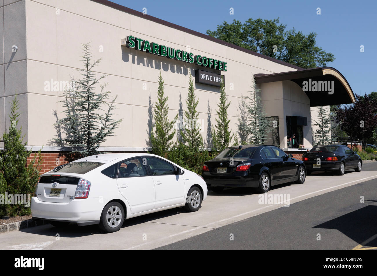 Starbucks drive-thru window Banque D'Images
