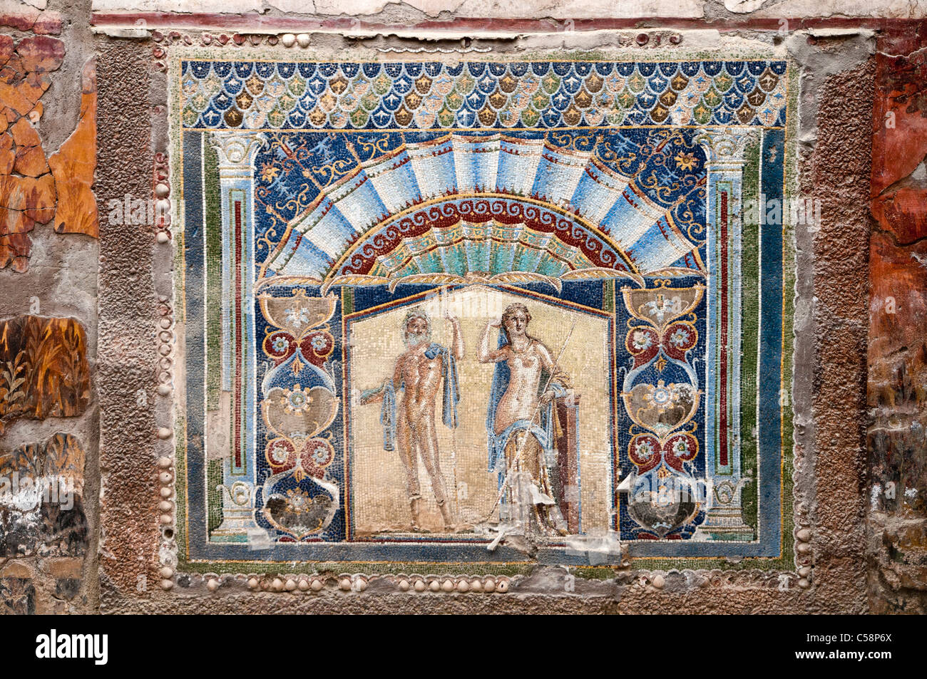 Ercolano l'ancienne ville dans la province de Naples, au pied du Vesuvio Banque D'Images