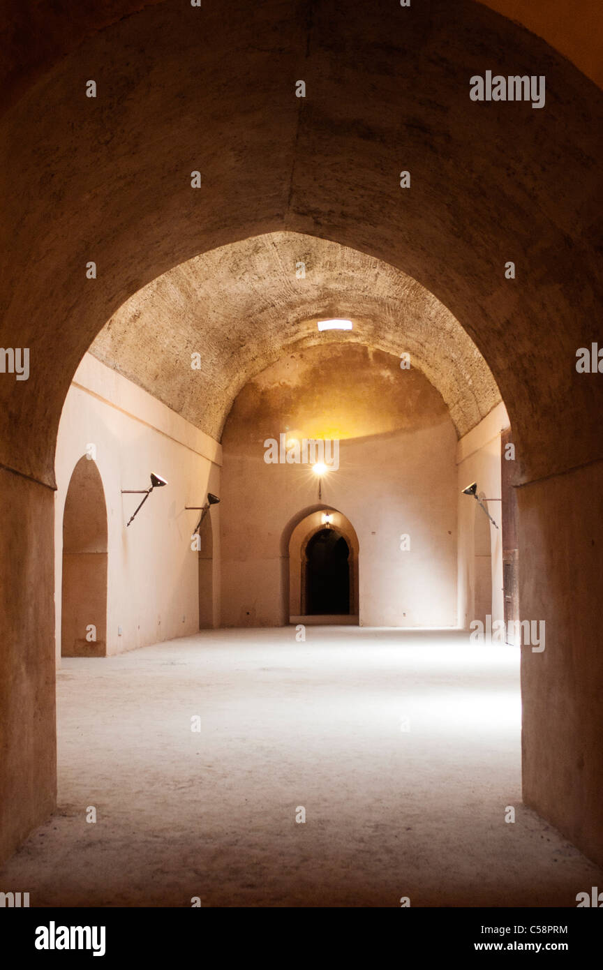 Maroc, Meknès, le rouah (Heri Mansour Grenier), arches en ruine Banque D'Images