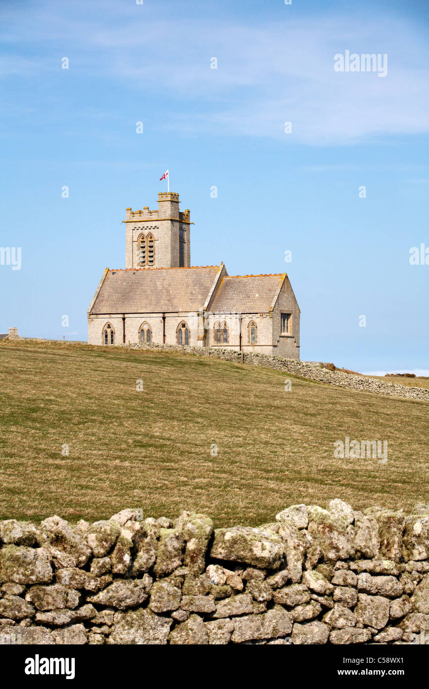 Église St Helenas sur Lundy Island, Devon, Angleterre Royaume-uni en mars - Eglise St Helens Banque D'Images