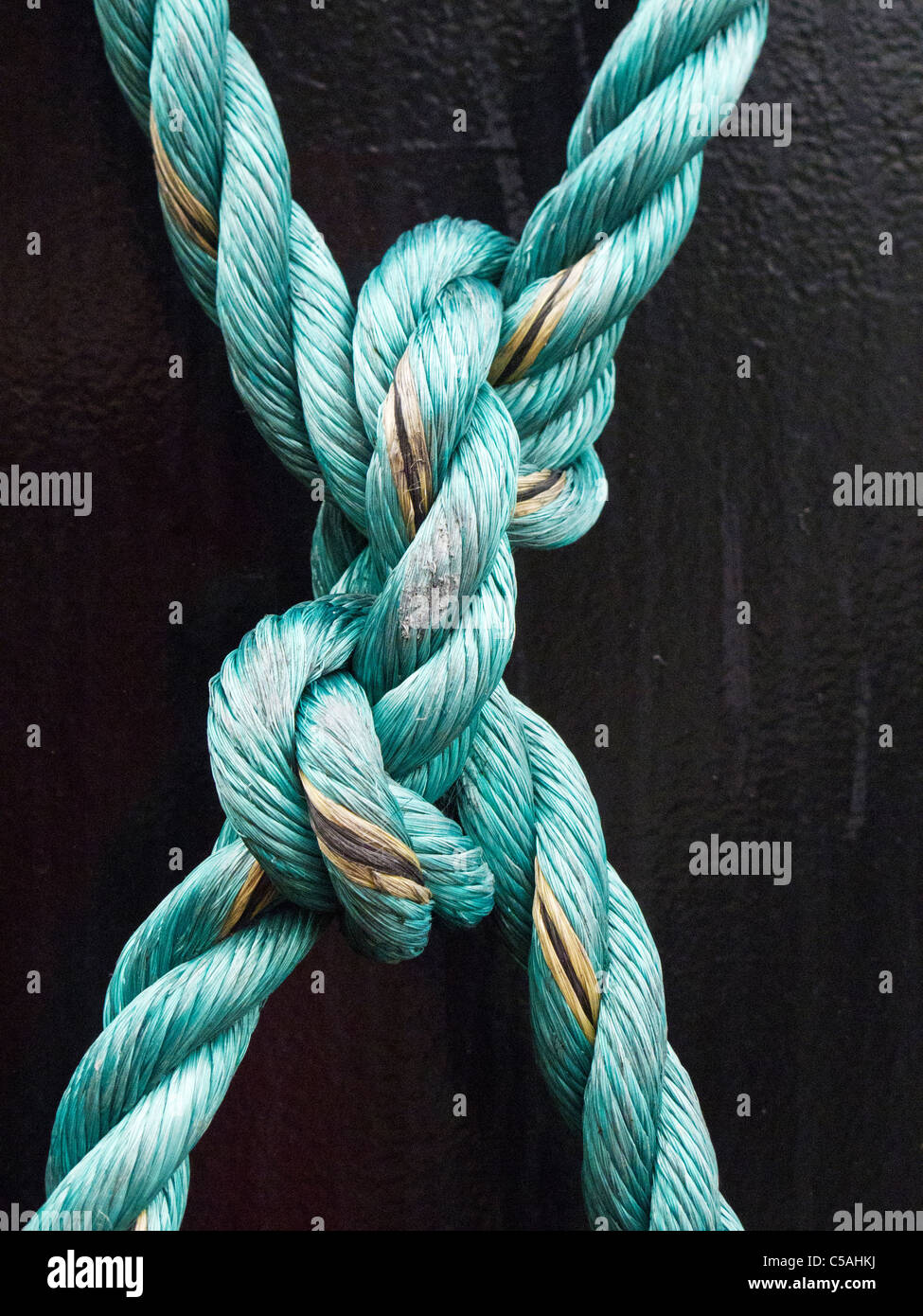 Nœud de corde en forme de X Banque D'Images