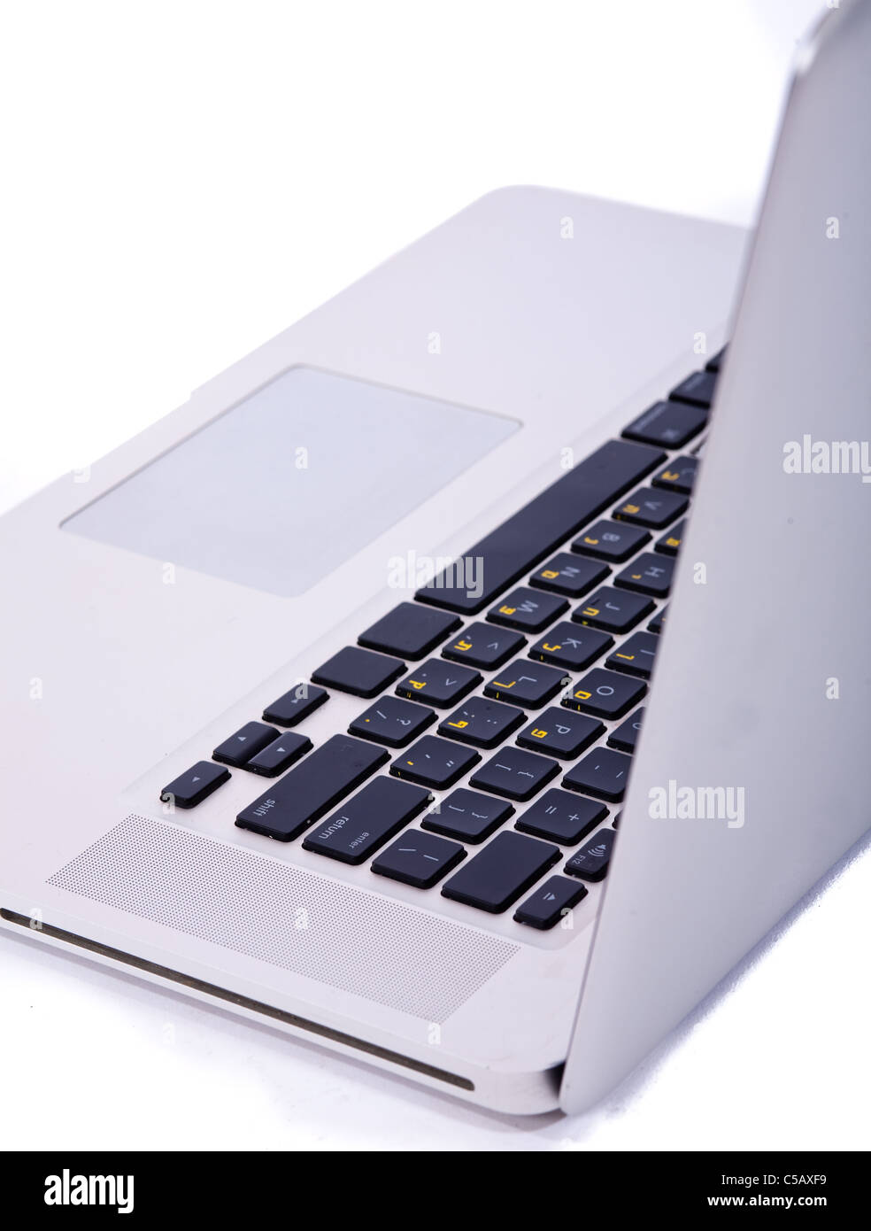 Ordinateur portable sur fond isolé Banque D'Images