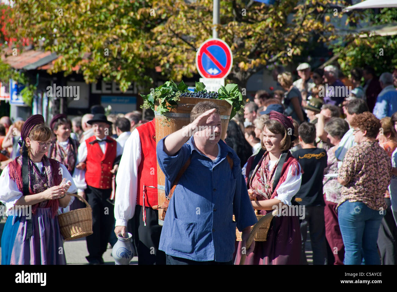 Winzer auf und Weinfest Vintager Erntedankfest, Harvest Festival, jour de Thanksgiving Banque D'Images