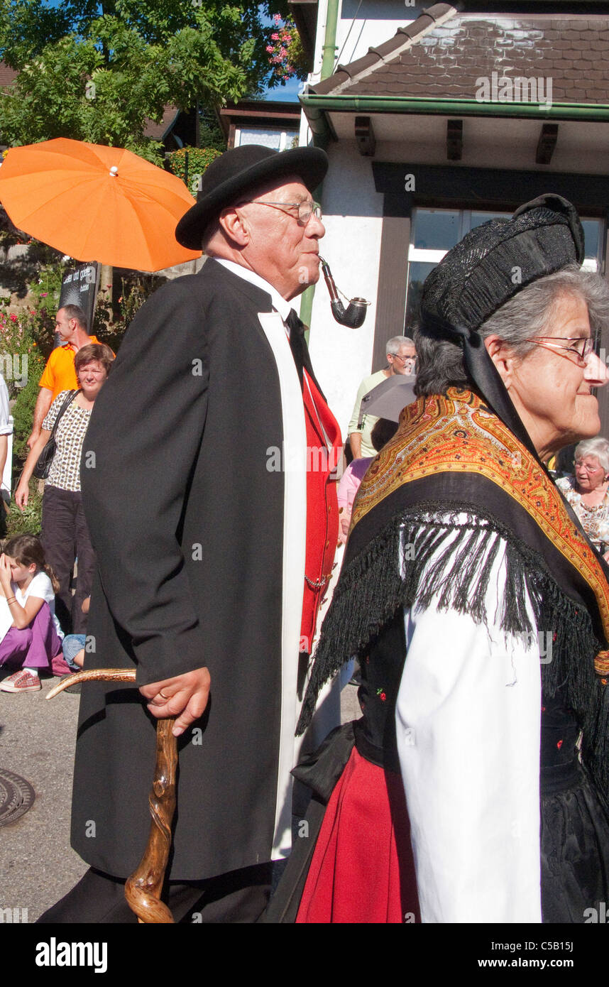 Festumzug Erntedankfest und Weinfest, à Sasbachwalden Schwarzwald, Harvest Festival, jour de Thanksgiving, Forêt-Noire Banque D'Images