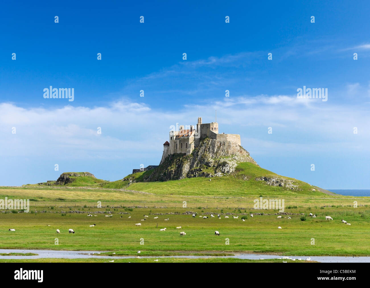 Château de Lindisfarne, Holy Island, Northumberland, Angleterre du Nord-Est, Royaume-Uni Banque D'Images