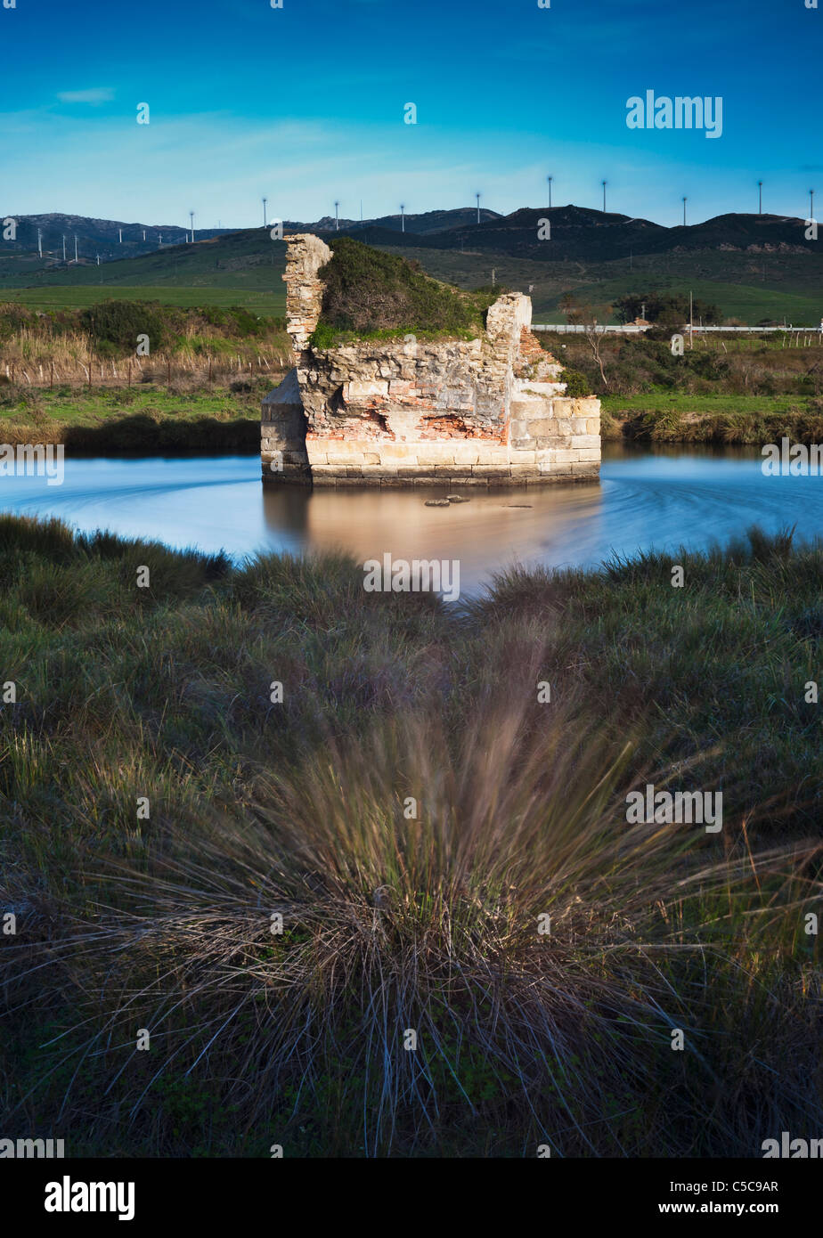 Rivière Rio Jara ; Tarifa, Costa De La Luz, Cadix, Andalousie, Espagne Banque D'Images