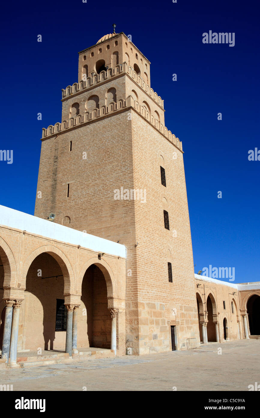 Grande Mosquée (Sidi Oqba), Kairouan, Tunisie Banque D'Images