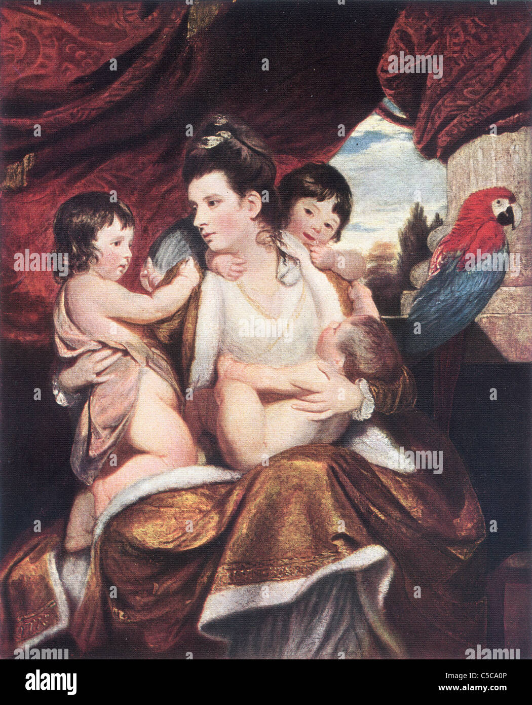 Tableau par Sir Joshua Reynolds, 'Portrait de Lady Cockburn et ses enfants", École d'anglais ; Huile sur toile 1773 Banque D'Images