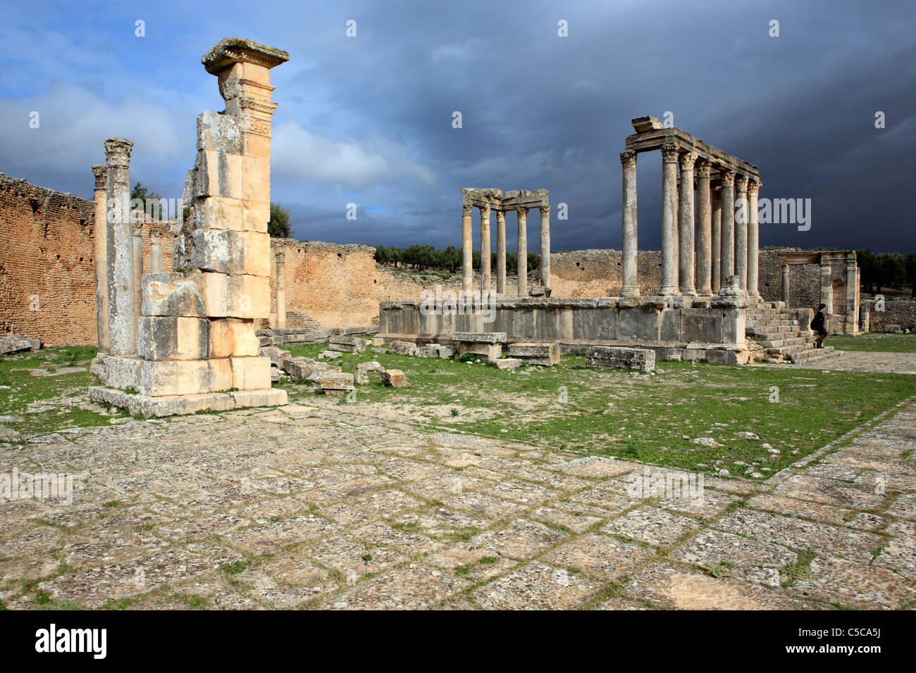 Temple Junona, Dougga (Thugga), UNESCO World Heritage Site, Tunisie Banque D'Images