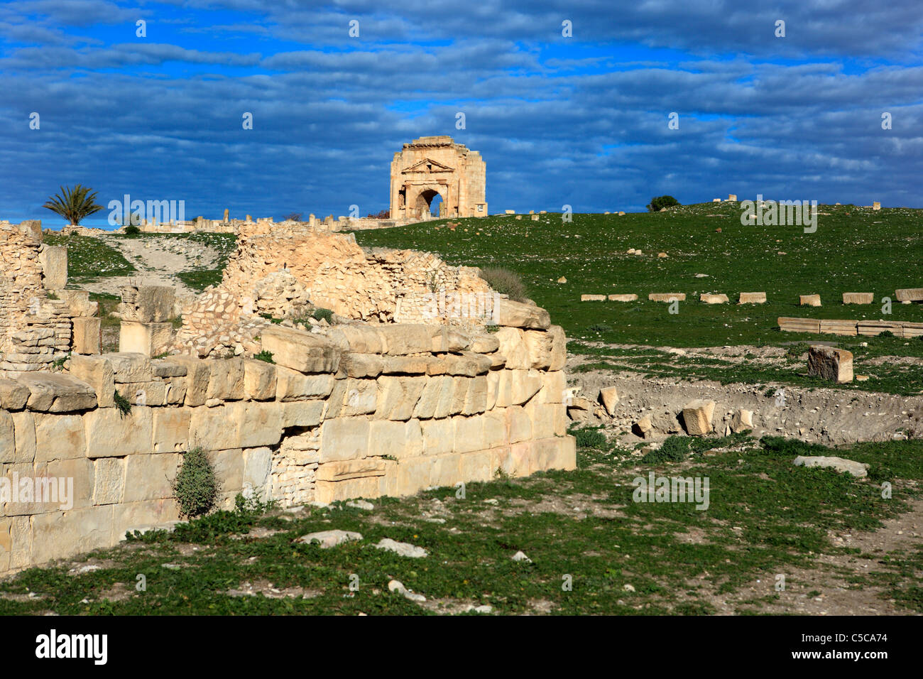 Les bains du sud (2e siècle), de Makthar, en Tunisie Banque D'Images