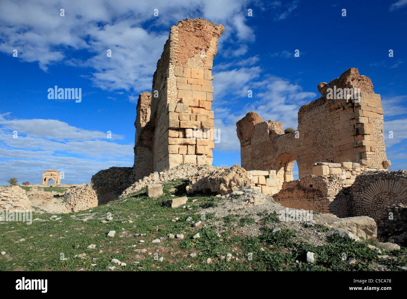 Les bains du sud (2e siècle), de Makthar, en Tunisie Banque D'Images