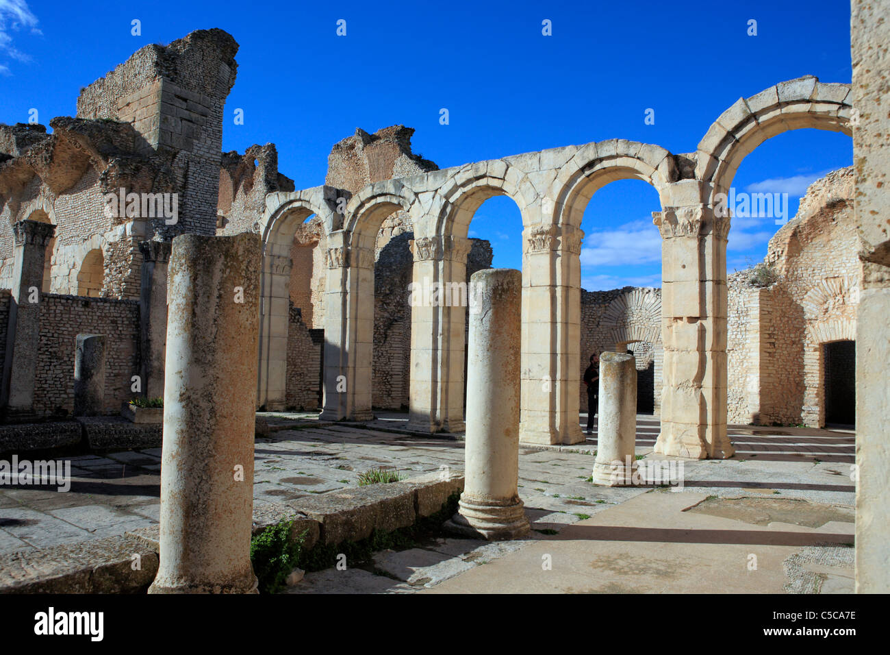 Les bains du sud (2e siècle), de Makthar, en Tunisie Banque D'Images