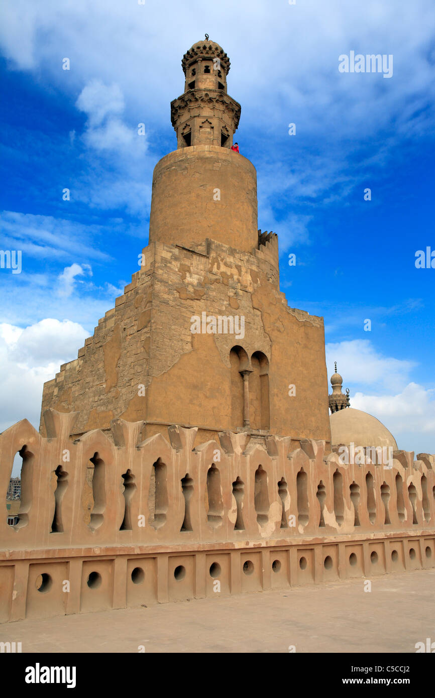 La mosquée Ibn Tulun (879), Le Caire, Egypte Banque D'Images