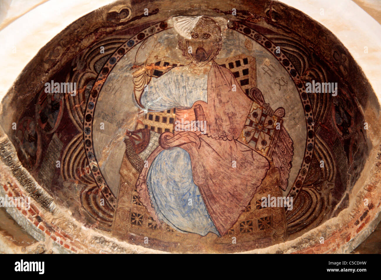 Fresco "vision du prophète Ezéchiel" (12e siècle), à Deir el-Abyad (Monastère blanc), Sohag, monastère de Saint Shenouda, Egypte Banque D'Images