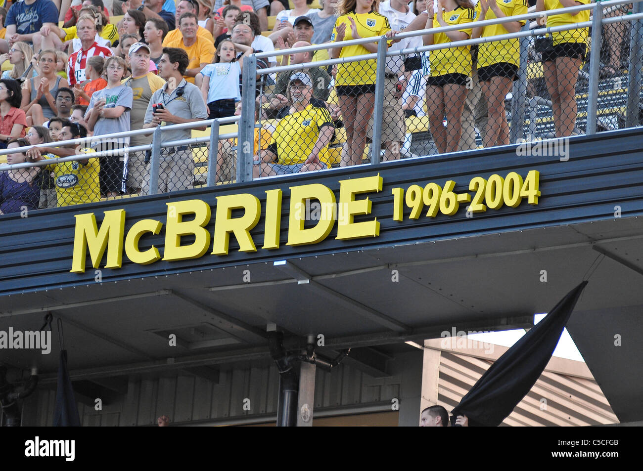 Brian McBride devient le premier joueur à être intronisé au cercle d'honneur Columbus Crew Banque D'Images