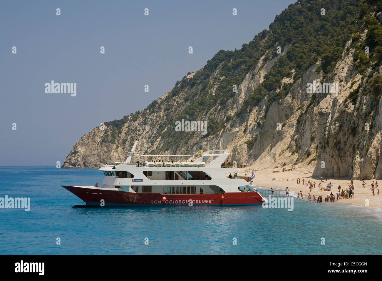 Grèce îles Ioniennes Egremni Lefkada beach Banque D'Images