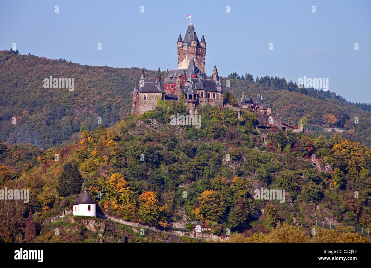 Château impérial de Cochem (Reichsburg), monument de Cochem, Moselle, Rhénanie-Palatinat, Allemagne, Europe Banque D'Images