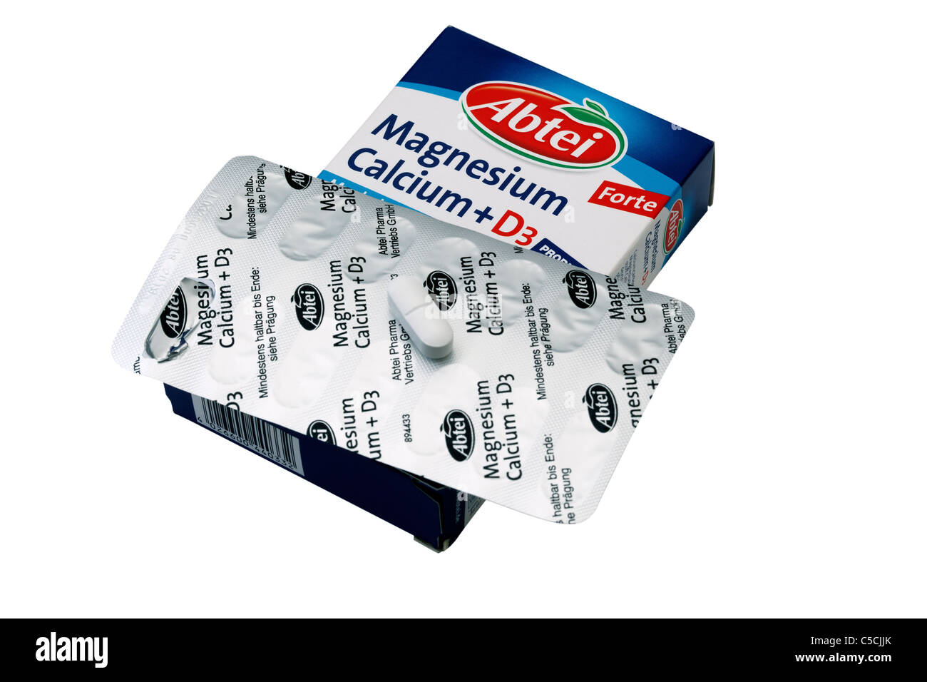 Magnésium, calcium et D3 Banque D'Images