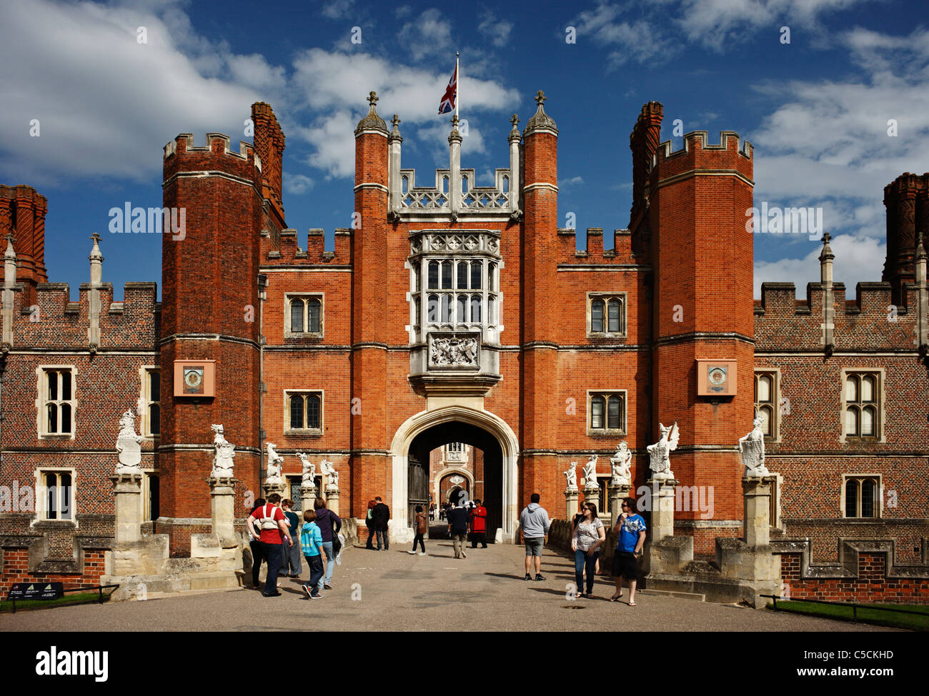 Hampton Court Palace, grand gardien. Banque D'Images